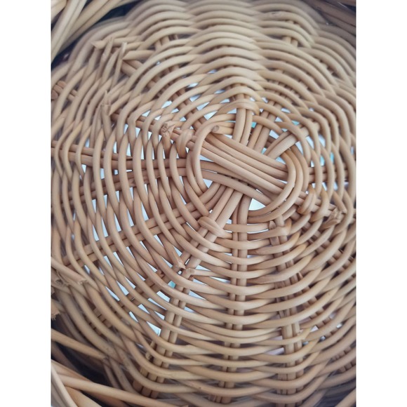 Woven Circular Basket Two Tone Red Decorative - Picture 10 of 11